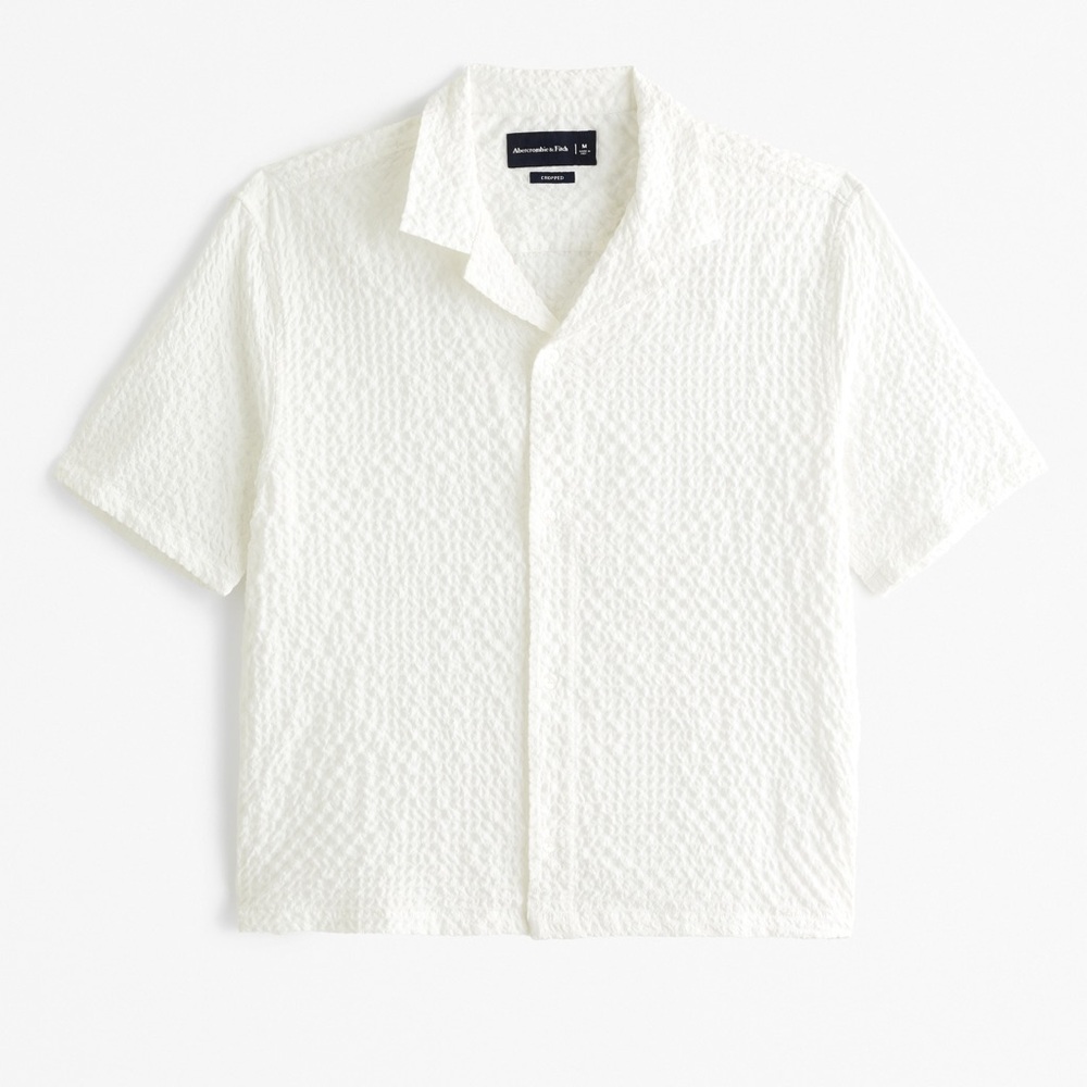 Abercrombie & Fitch Camp Collar Textured Button-Up Shirt - Large - NWT